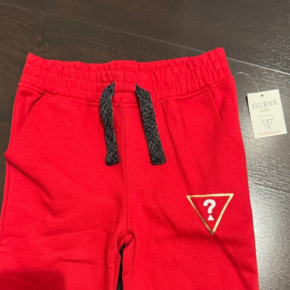 GUESS Kids Bright Red Joggers with Logo - Picture 2 of 4
